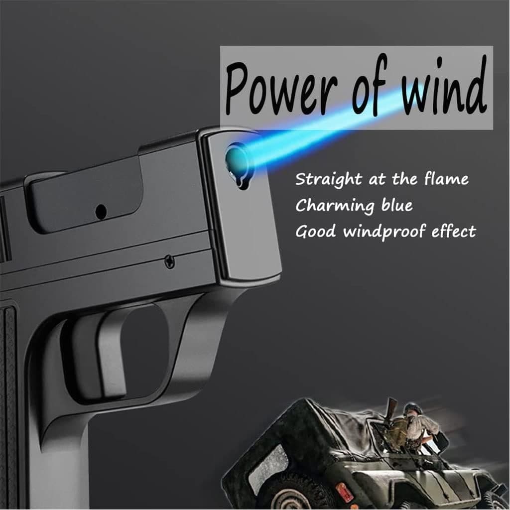 AMT Pistol Lighter, 10Pcs Regular Cigarette Case with Lighter, Metal Turbo Gun Lighter, Windproof Cigar Lighter, Inflatable Lighter With Cigarette Case, Cigarette Storage Jet Flame Lighter AMT Pistol Lighter, 10Pcs Regular Cigarette Case with Lighter, Metal Turbo Gun Lighter, Windproof Cigar Lighter, Inflatable Lighter With Cigarette Case, Cigarette Storage Jet Flame Lighter